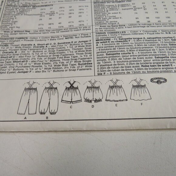 McCalls 4756 EASY Clothing Patterns (complete) Overalls, Sundress, Jumper - Picture 7 of 8